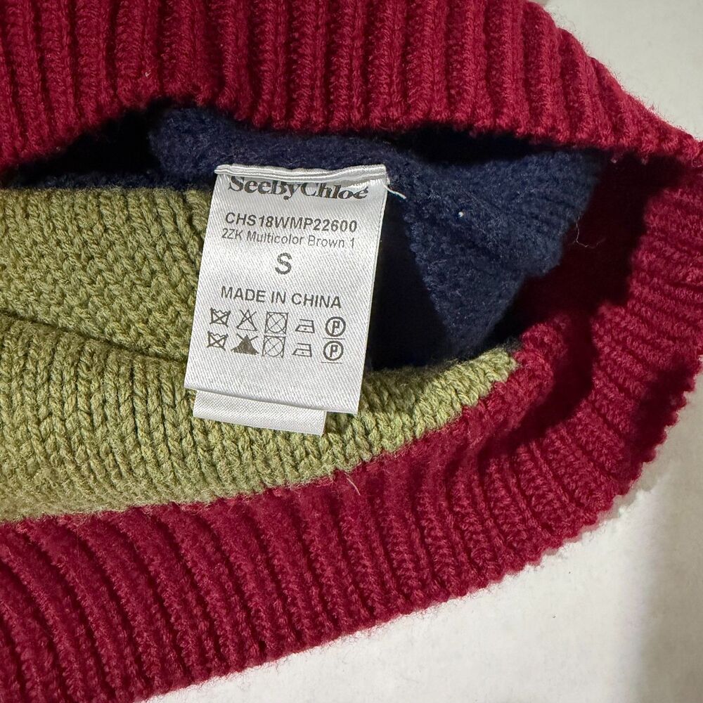 See by Chloé Multicolor Patchwork Turtleneck Swea… - image 7